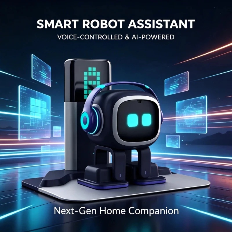 Home Decor Ai Free - 2026年型 多機能EMO AIロボット、会話・ダンス機能付き、感情を表現するコンパニオン、インテリアとしても使えるギフト、子供向けのプレゼント。