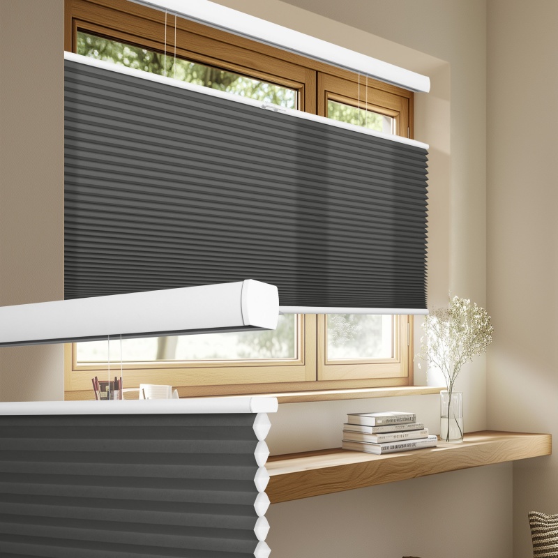 Home Decor Window Blinds - モダンデザインの遮光性、簡単設置、手動コードレス、上下開閉式ハニカムセルラーブラインド（家庭装飾用）