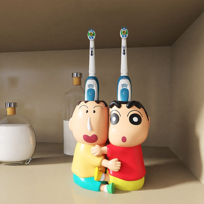 Home Decor Ai Free - 2026年新型クレヨンシャオシンAI華ホームバスルームトイレシートカップル電動歯ブラシ収納ラック漫画装飾品