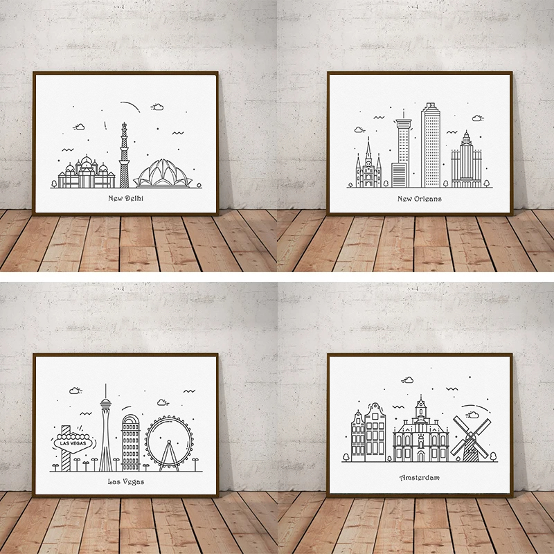 Home Decor New Orleans - 都市回線キャンバス印刷壁アート写真、リビングルーム、家の装飾、ポスター、印刷、paris、新しいyork、Marcegas、dubai、byt