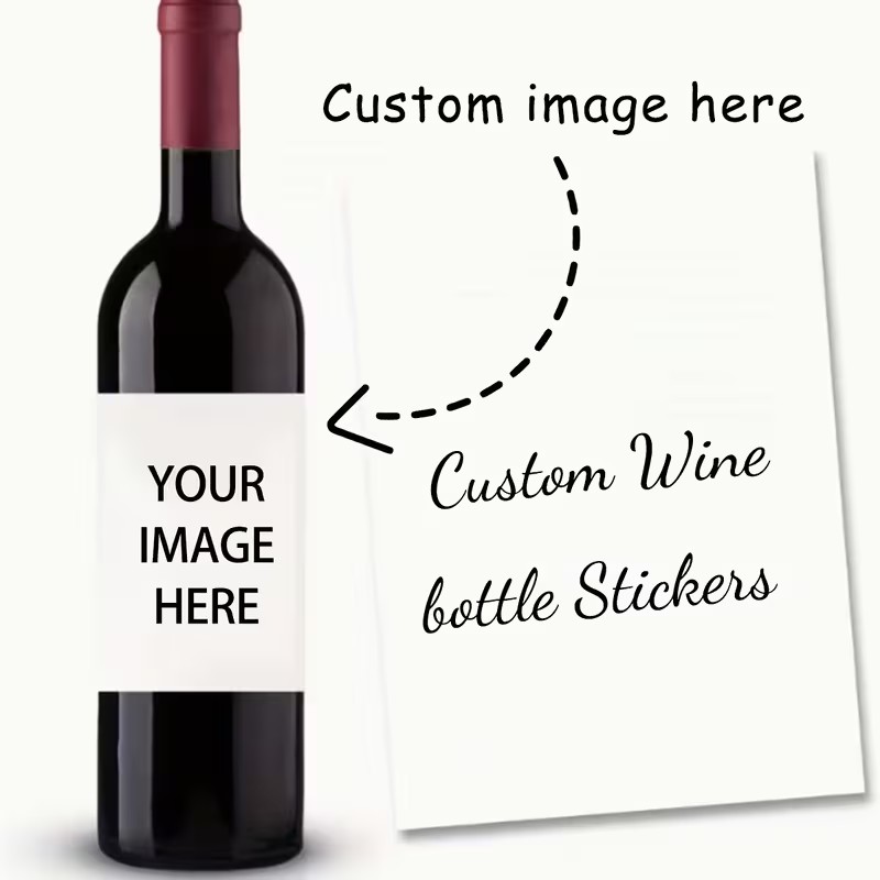 Home Decor Logo - カスタマイズされたワインボトルラベルステッカー、写真/ロゴを追加できるパーソナライズされたステッカー、誕生日、結婚記念日、パーティー、祝日、家の装飾、ギフトに最適です。