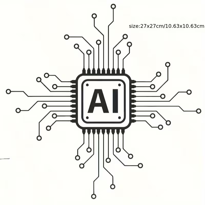 Home Decor Ai Free - AIテクノロジー回路基板ビニールウォールデカール - 漫画風光沢のある自己粘着ステッカー（ガラス、オフィス、家の装飾用） - テック-