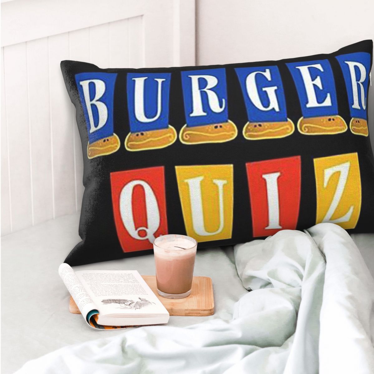 Home Decor Quiz Free - バーガークイズ新しいロゴ長方形枕カバークッションカバー装飾寝室ベッドホームコンフォートスローピロー