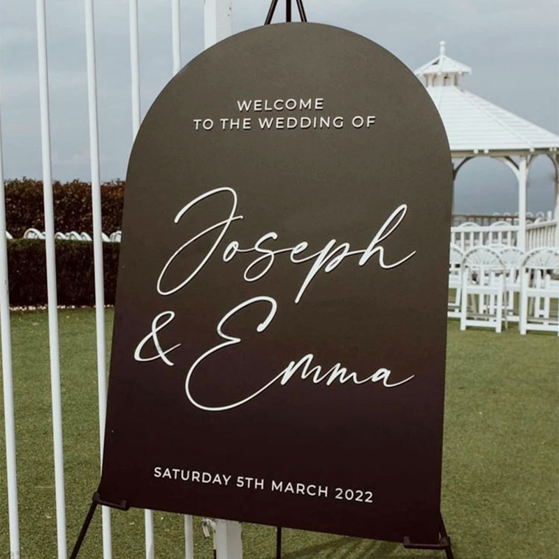 Home Decor Indonesia - 結婚式ウェルカムサインステッカーフレンチスタイル結婚式の装飾ビニールデカールアート壁画カスタム名 & 日付ウォールステッカー