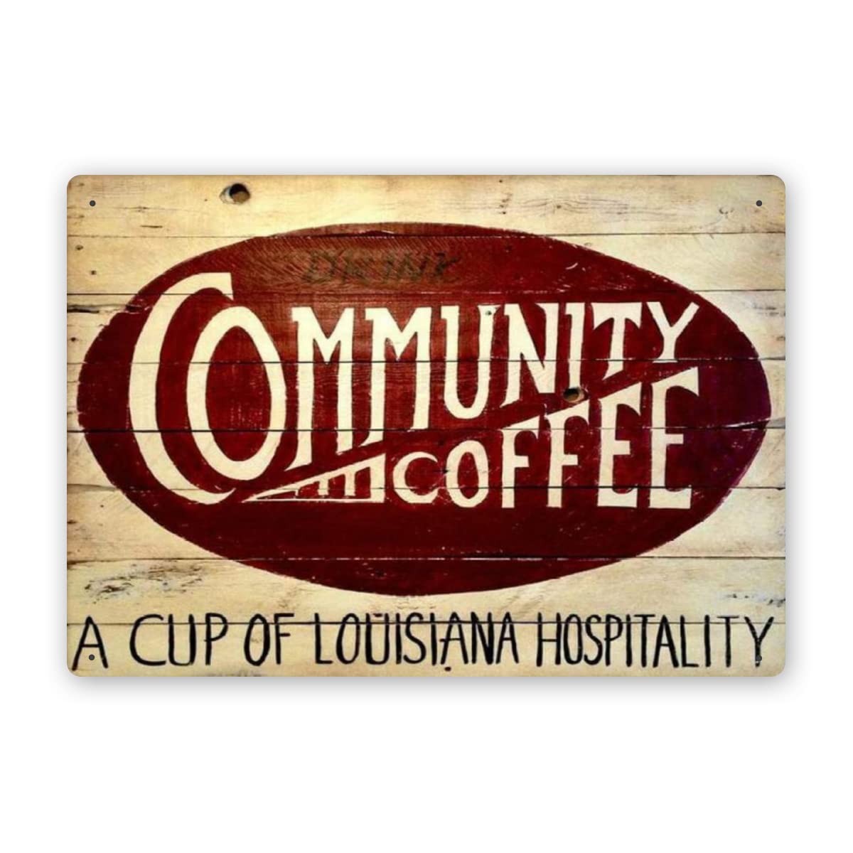 Home Decor New Orleans - ブリキ製の看板、コミュニティ・コーヒー・キッチン、ニューオーリンズ、壁飾り、金属製看板、カフェ、バー、家庭用、壁アート、装飾ポスター、レトロ調、8インチ×12インチ。