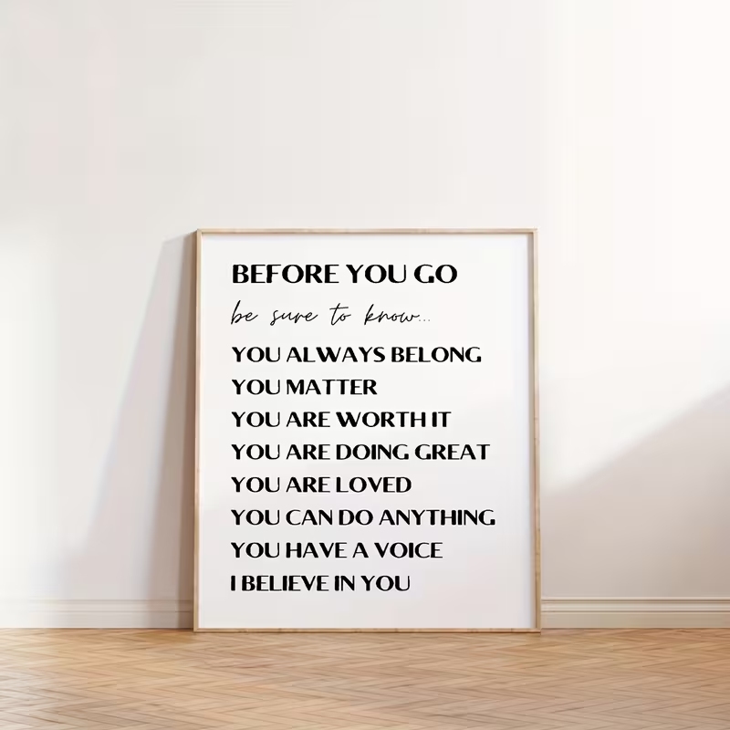 Home Decor Quotes - モダンな「出発前のインスピレーション」名言ウォールアートプリントキャンバス絵画ポスター、リビングルーム、寝室の家の装飾に
