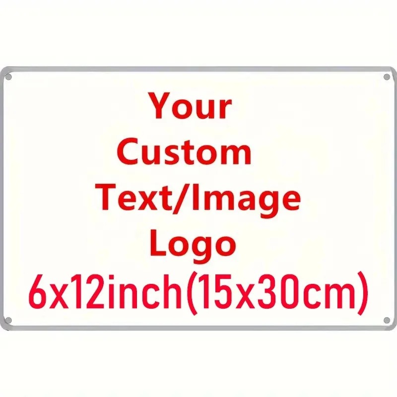 Home Decor Logo - [2Dフラット] 6×12インチ 15×30cm パーソナライズされたカスタム画像ロゴメタルサイン ホームカフェバー室内壁飾り、装飾のみ