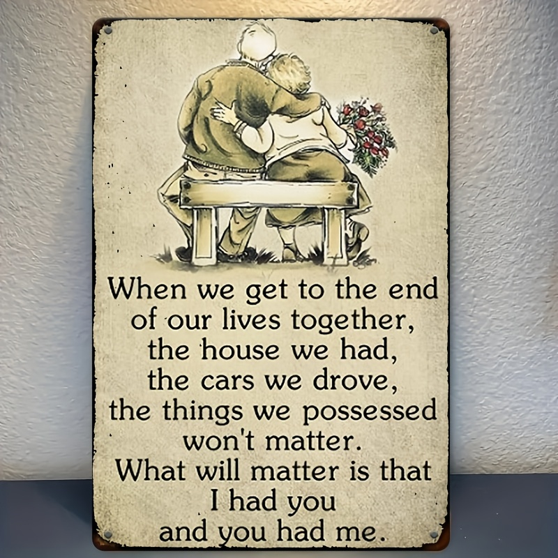 Home Decor Quotes - 「何が重要なのか」鉄製メタルポスターサイン、素朴な壁掛けアート装飾、家のためのロマンチックな引用文、男性の隠れ家、キッチン、完璧なギフト