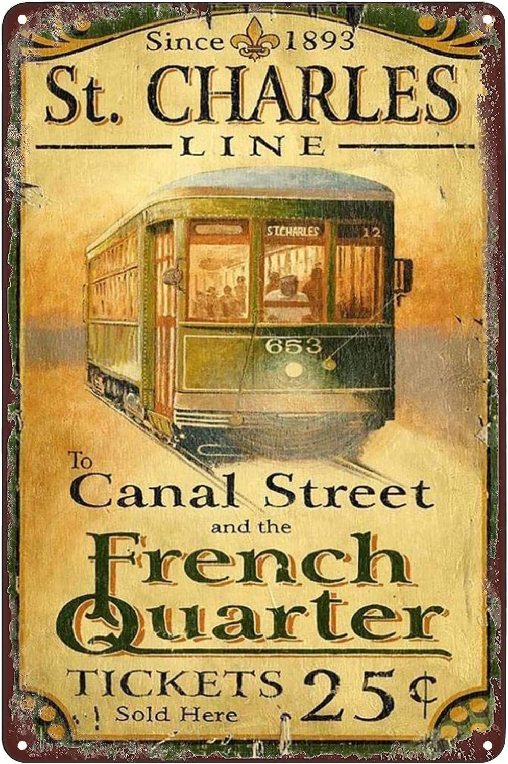 ヴィンテージメタルティンサイン - ニューオーリンズ・セント - Home Decor New Orleans のレビューと価格
