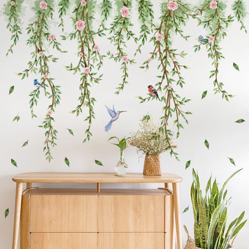 枝花鳥ガラスステッカーリビングルームの窓のテーマ装飾壁ステッ - Home Decor Window Blinds のレビューと価格