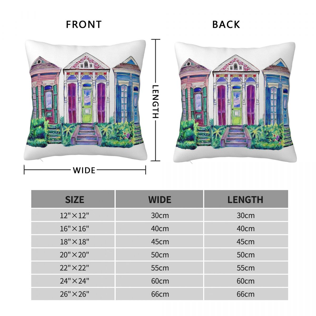 ニューオーリンズショットガンハウススクエア枕カバーポリエステ - Home Decor New Orleans のレビューと価格