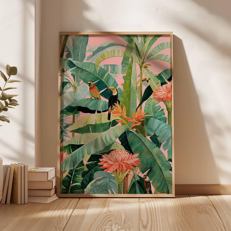 1ピースレトロトロピカルキャンバスポスター、フレームなしの植 - Home Decor Design Interior のレビューと価格