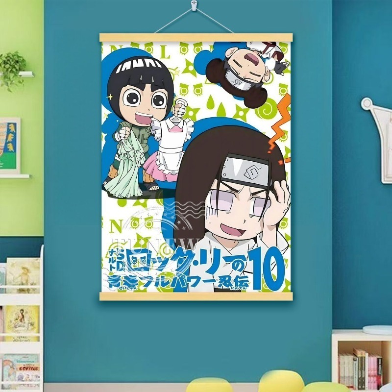 Qバージョン ナルト ロック・リー スクロールポスター 木製 - Home Decor Ai Free のレビューと価格