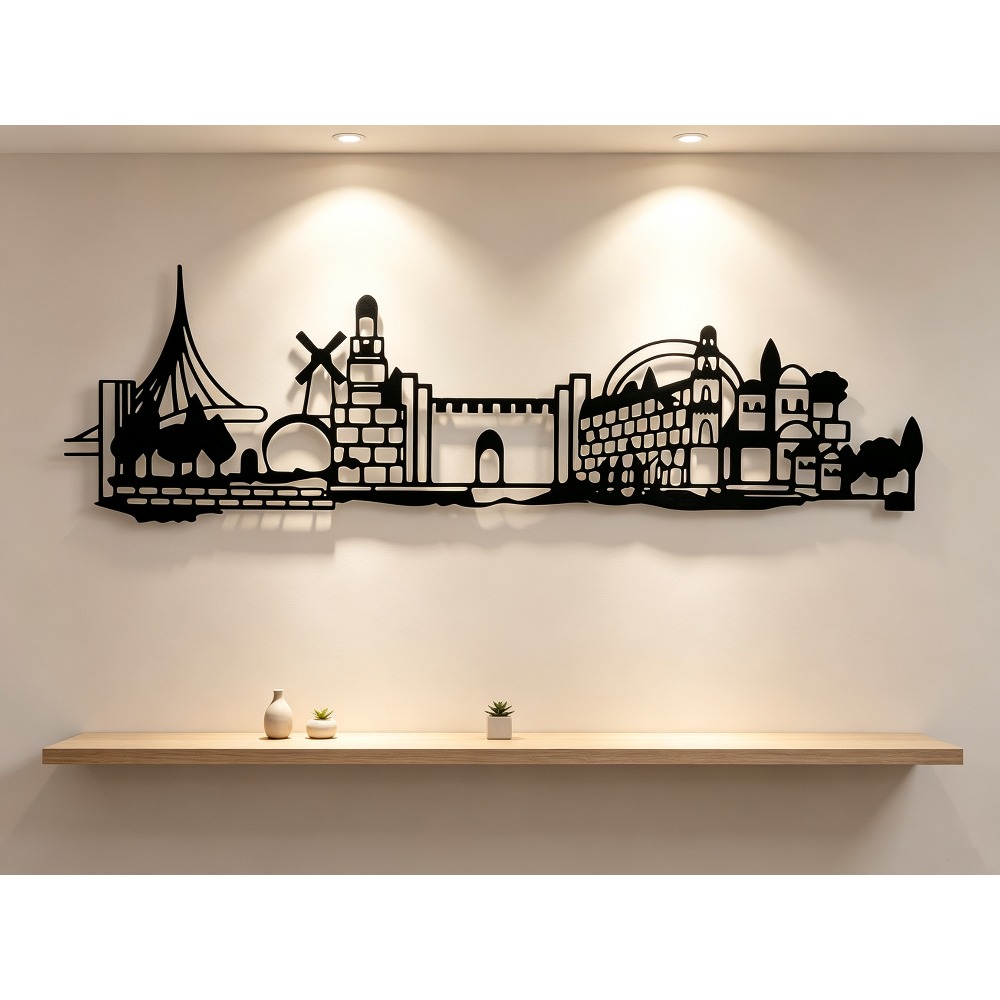 CIFBUY メタルウォールアート エルサレムのスカイライン - Home Decor Vintage のレビューと価格