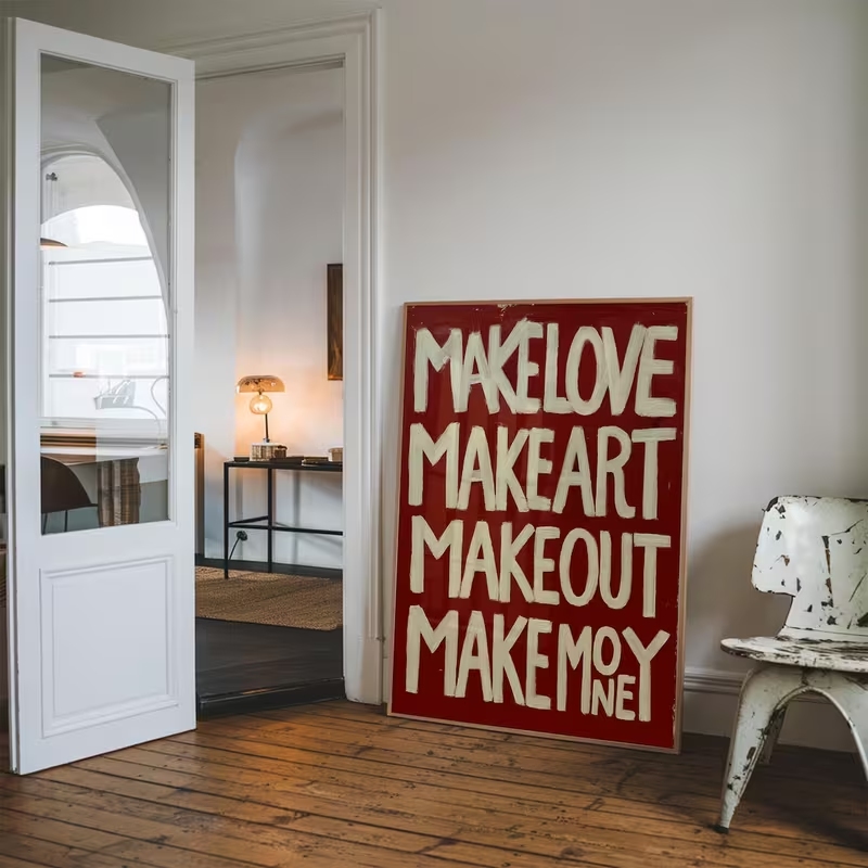 モダン、レトロな自作の「Love Kisses Me」の引用 - Home Decor Retro のレビューと価格