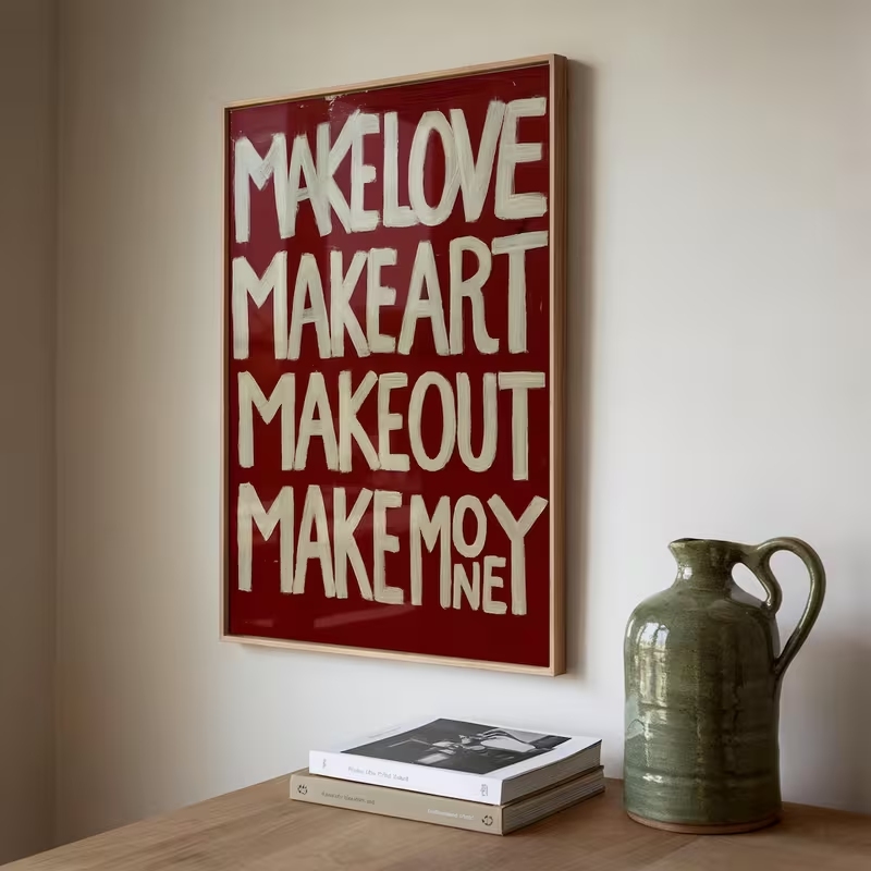 モダン、レトロな自作の「Love Kisses Me」の引用 - Home Decor Retro のレビューと価格