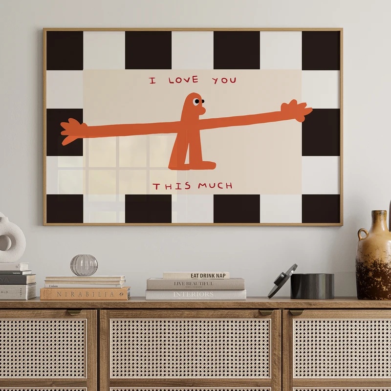 このくらい君を愛している - ウォールアートキャンバスプリン - Home Decor Quotes のレビューと価格