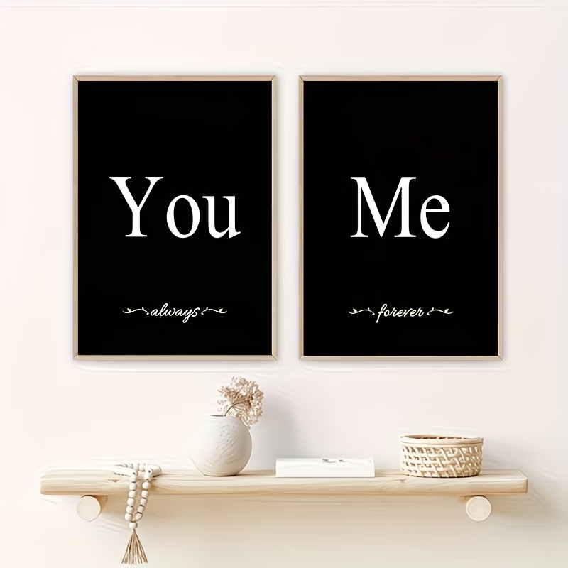 3枚組 ノルディック風「You And Me」名言ウォールア - Home Decor Quotes のレビューと価格