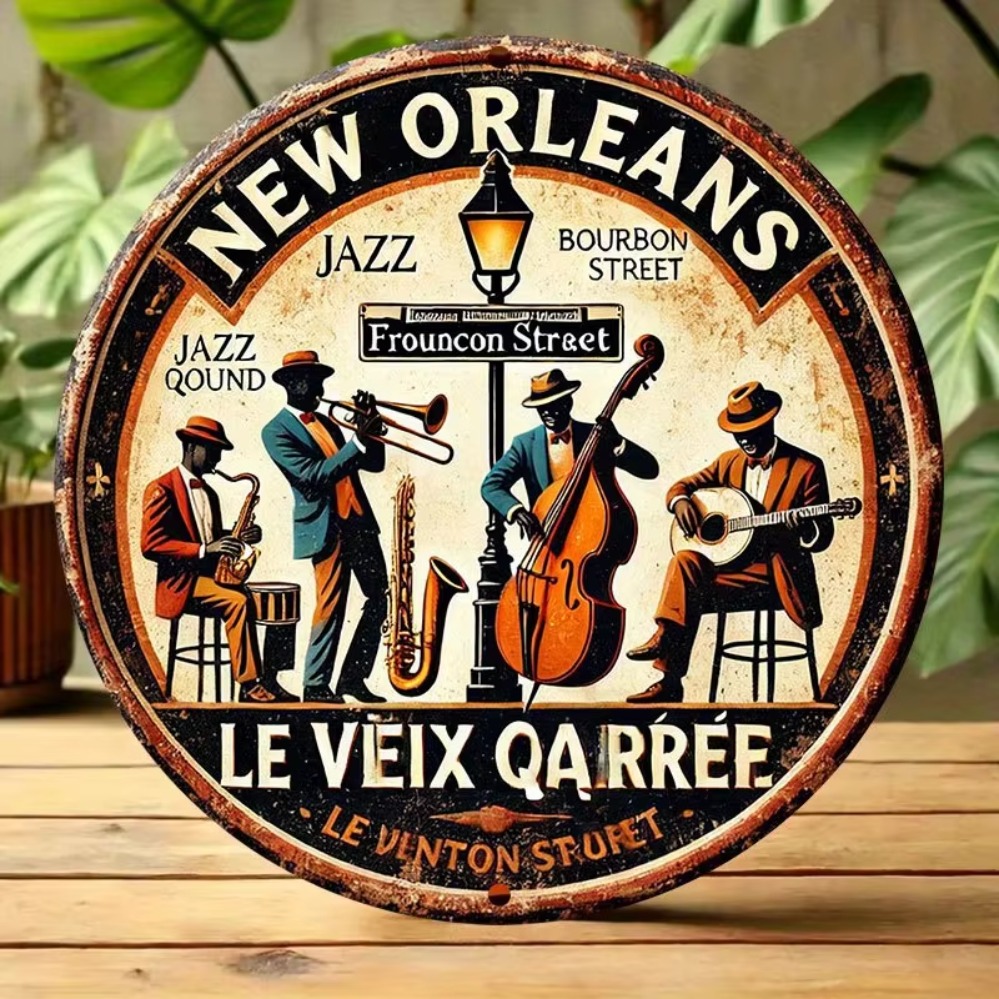 2D フラット「ニューオーリンズ ジャズ バンド」サイン：素 - Home Decor New Orleans のレビューと価格
