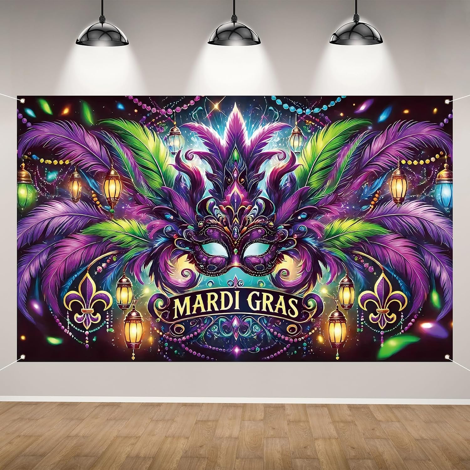マルディグラ写真撮影用背景幕、ニューオーリンズカーニバルファ - Home Decor New Orleans のレビューと価格