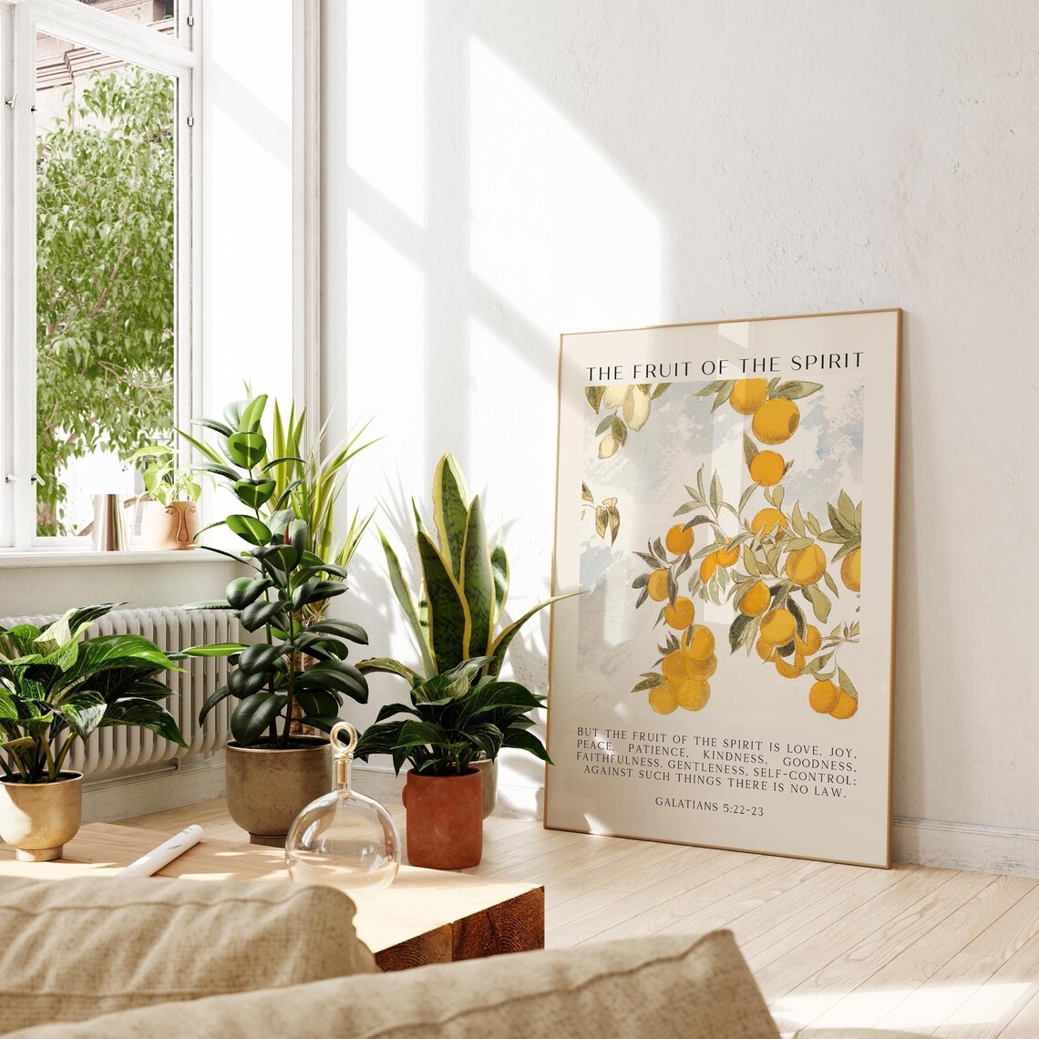 モダンな「霊の果実」の引用句ウォールアートプリントキャンバス - Home Decor Quotes のレビューと価格