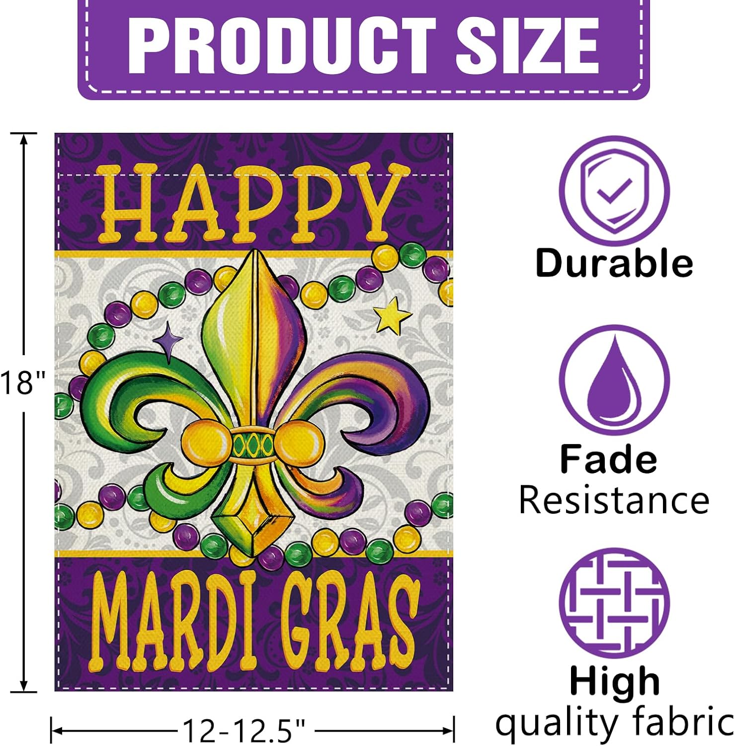 Dyrenson ハッピーマルディグラ フルール・ド・リス装 - Home Decor New Orleans のレビューと価格