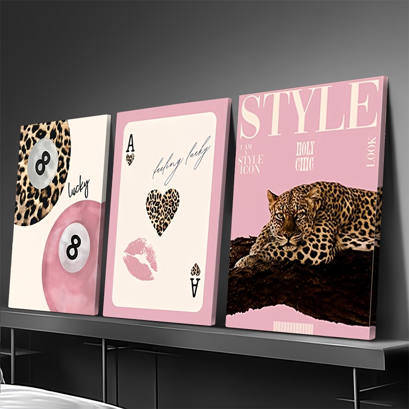 3ピース レオパード チーター キャンバス ウォールアート  - Home Decor Design Interior のレビューと価格