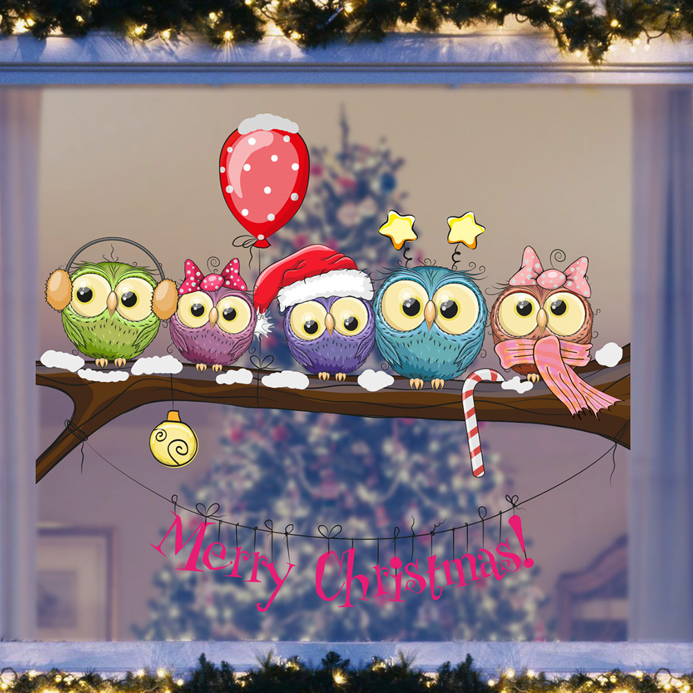 クリスマスフクロウの枝の上に壁ステッカー家の装飾用壁画リビン - Home Decor Window Blinds のレビューと価格