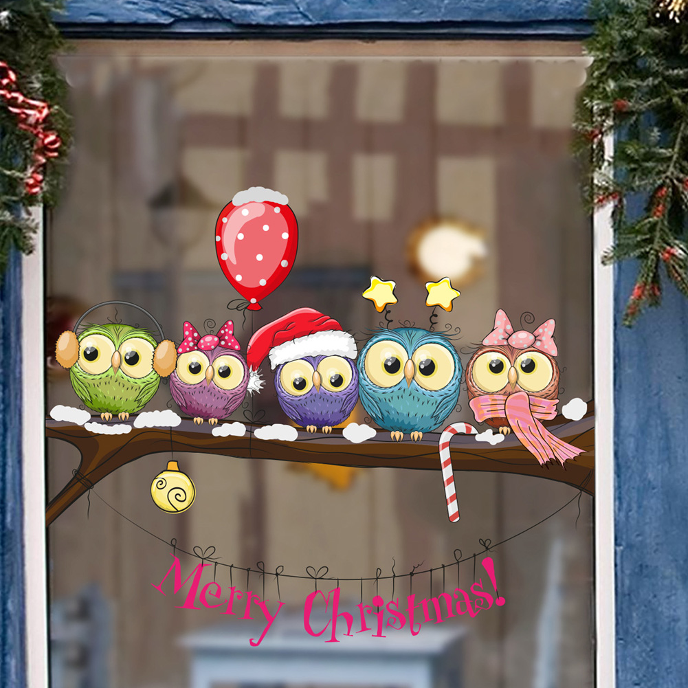 クリスマスフクロウの枝の上に壁ステッカー家の装飾用壁画リビン - Home Decor Window Blinds のレビューと価格