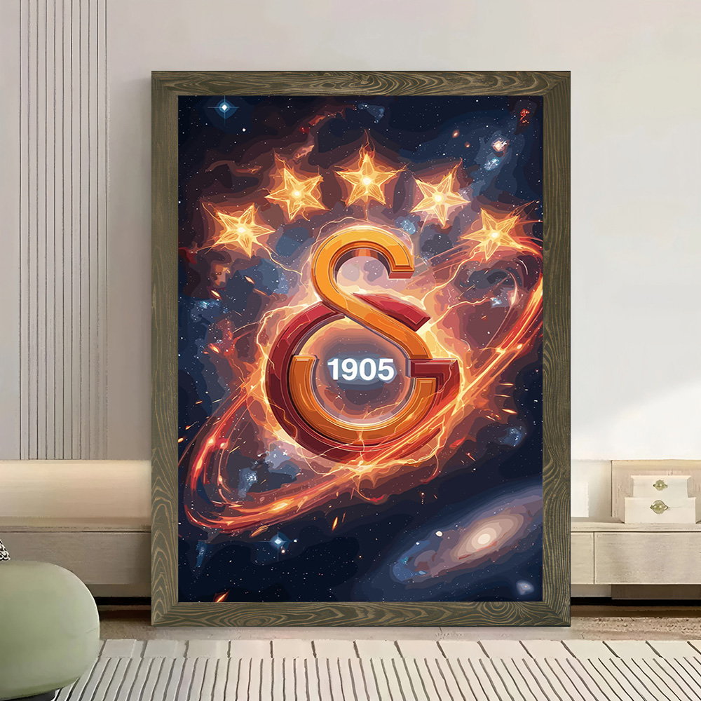 ガラタサライのロゴ宇宙星雲ポスターキャンバスウォールアートカ - Home Decor Logo のレビューと価格