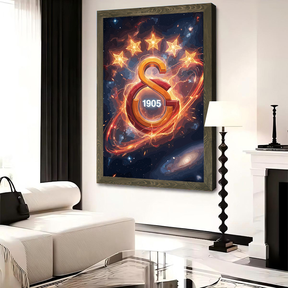 ガラタサライのロゴ宇宙星雲ポスターキャンバスウォールアートカ - Home Decor Logo のレビューと価格