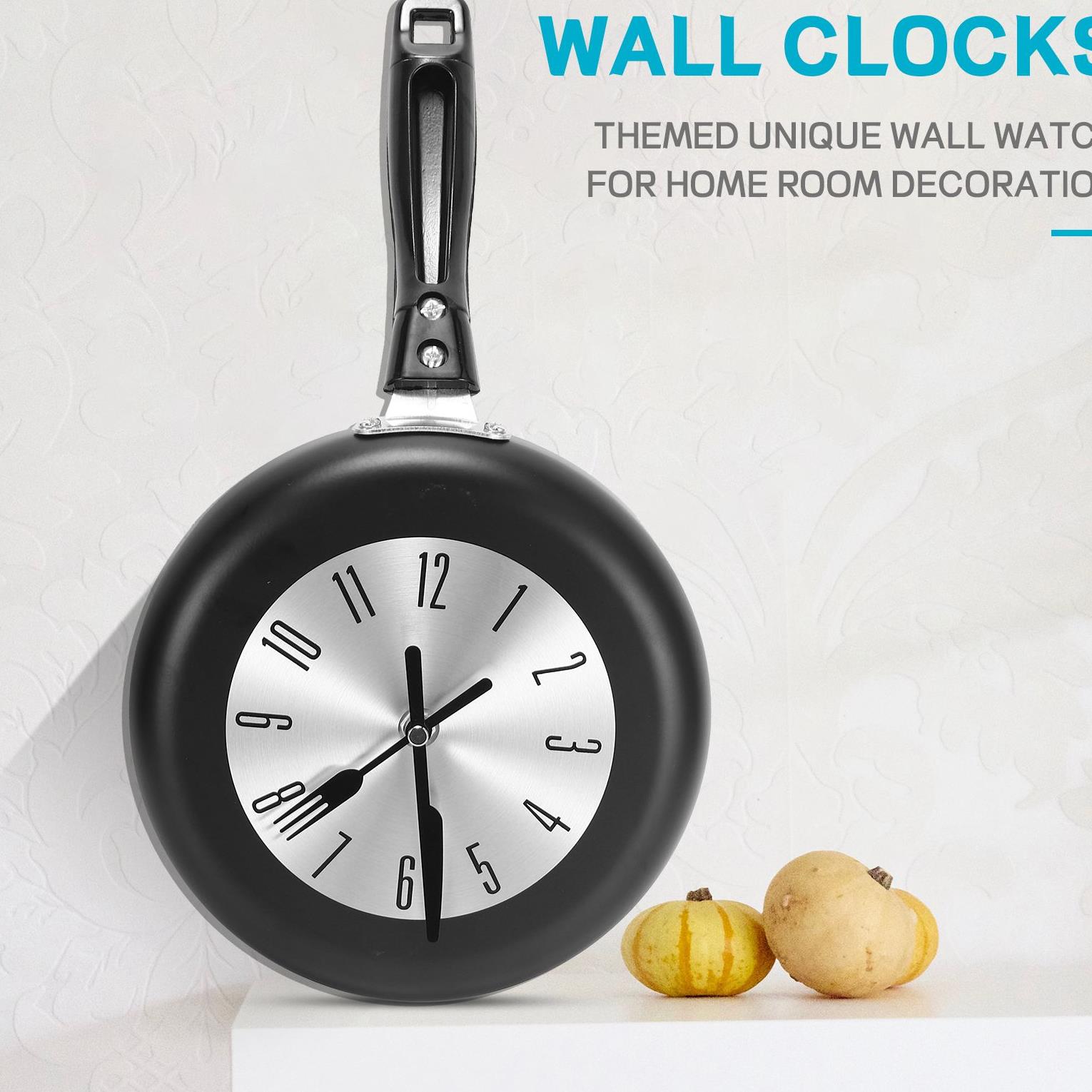 (A95Z) 8インチ フライパンデザイン 壁掛け時計 キッ - Home Decor Design Interior のレビューと価格