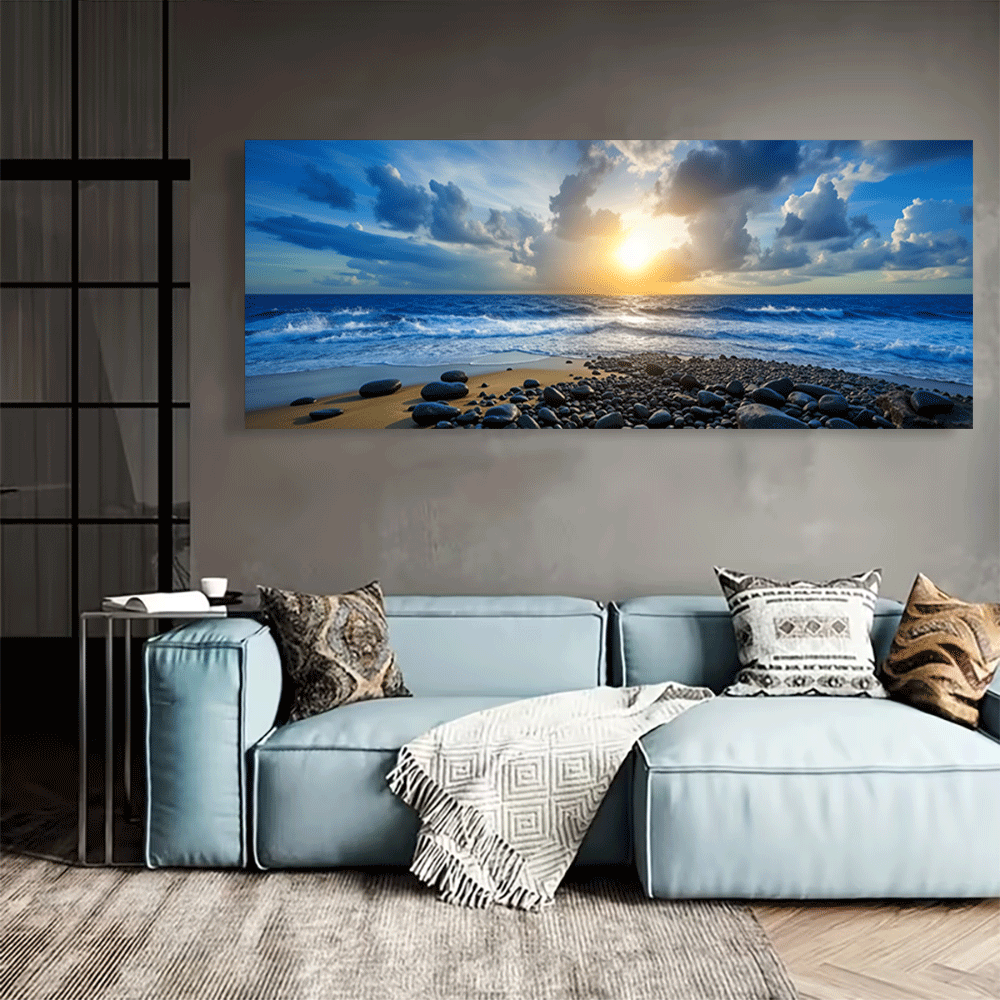 1PC-キャンバスポスター非フレーム化された海の夕日ビーチパ - Home Decor Design Interior のレビューと価格