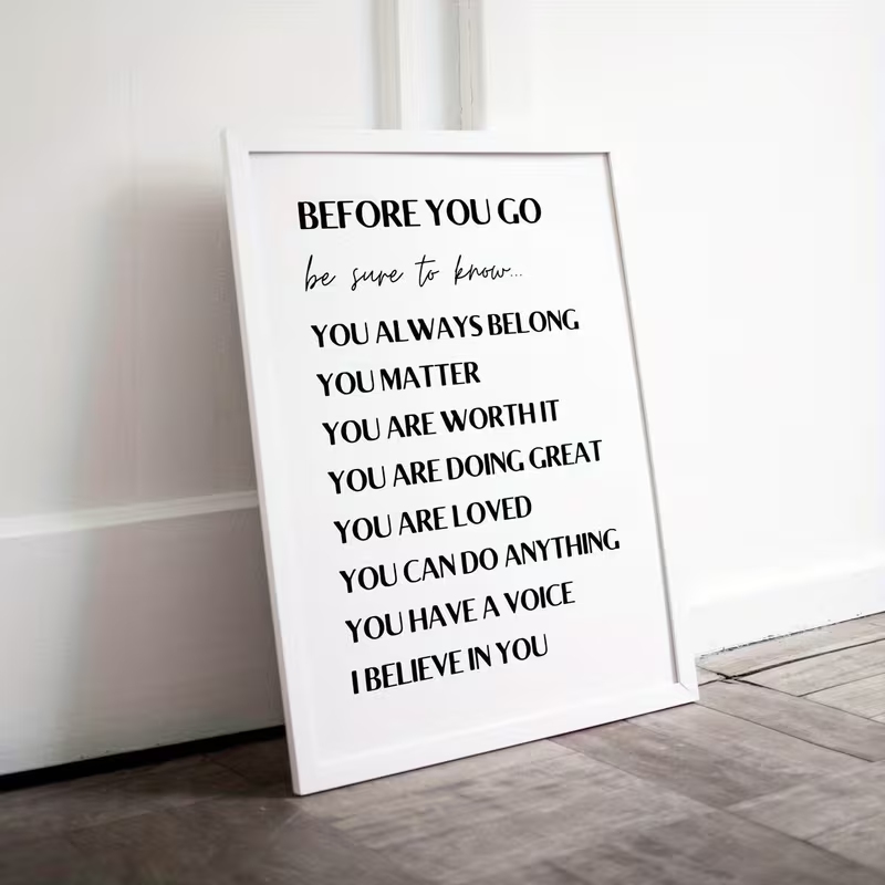 モダンな「出発前のインスピレーション」名言ウォールアートプリ - Home Decor Quotes のレビューと価格