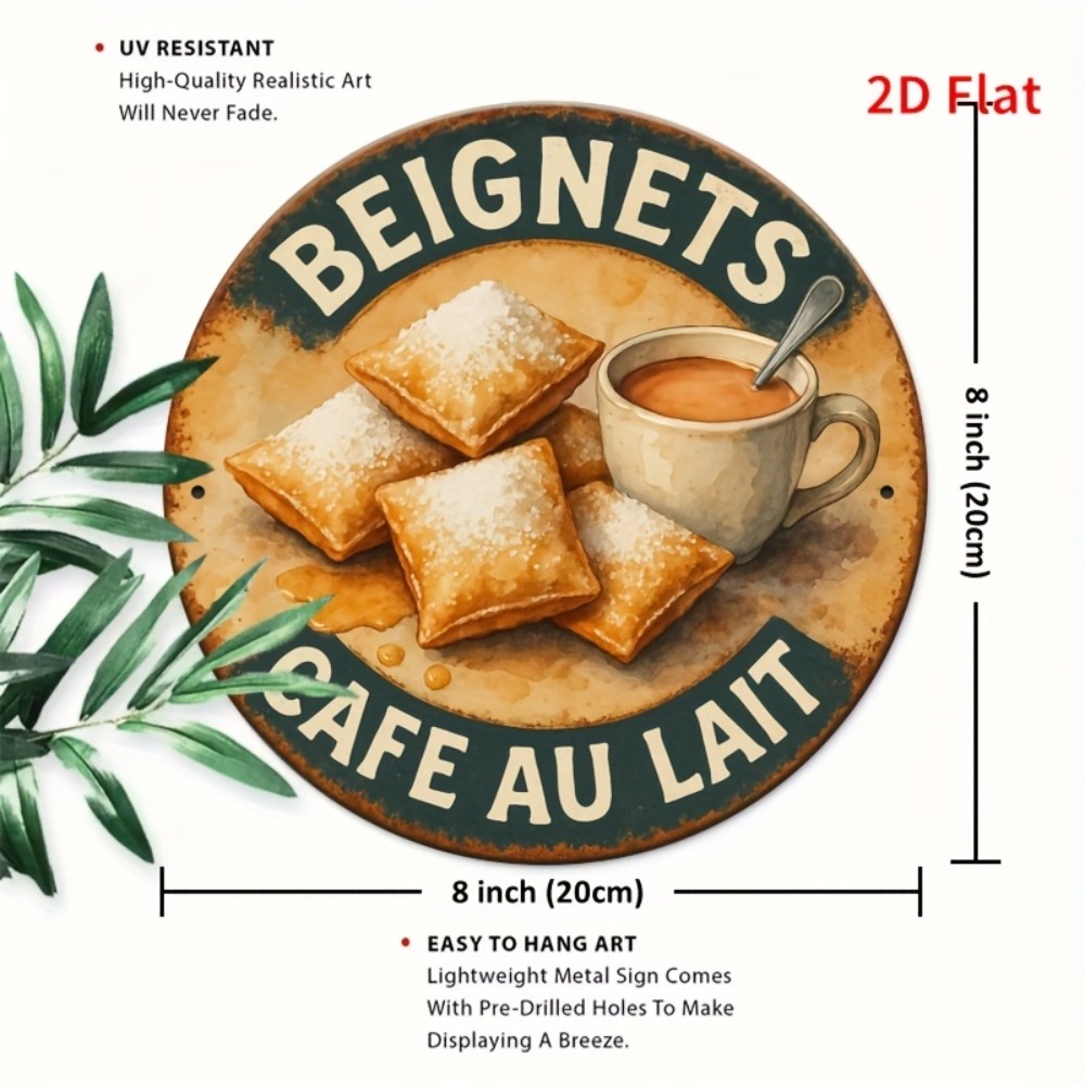 アルミニウム製壁掛け看板「ベニエカフェ・レ」ニューオーリンズ - Home Decor New Orleans のレビューと価格