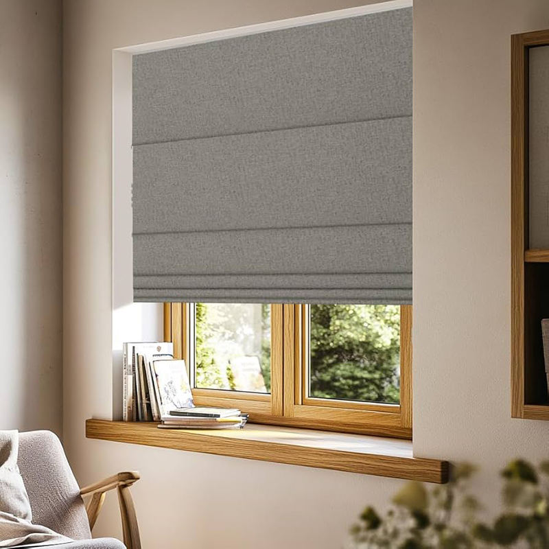 フランス産リネン遮光ローマンブラインド、麻生地、簡単設置、U - Home Decor Window Blinds のレビューと価格