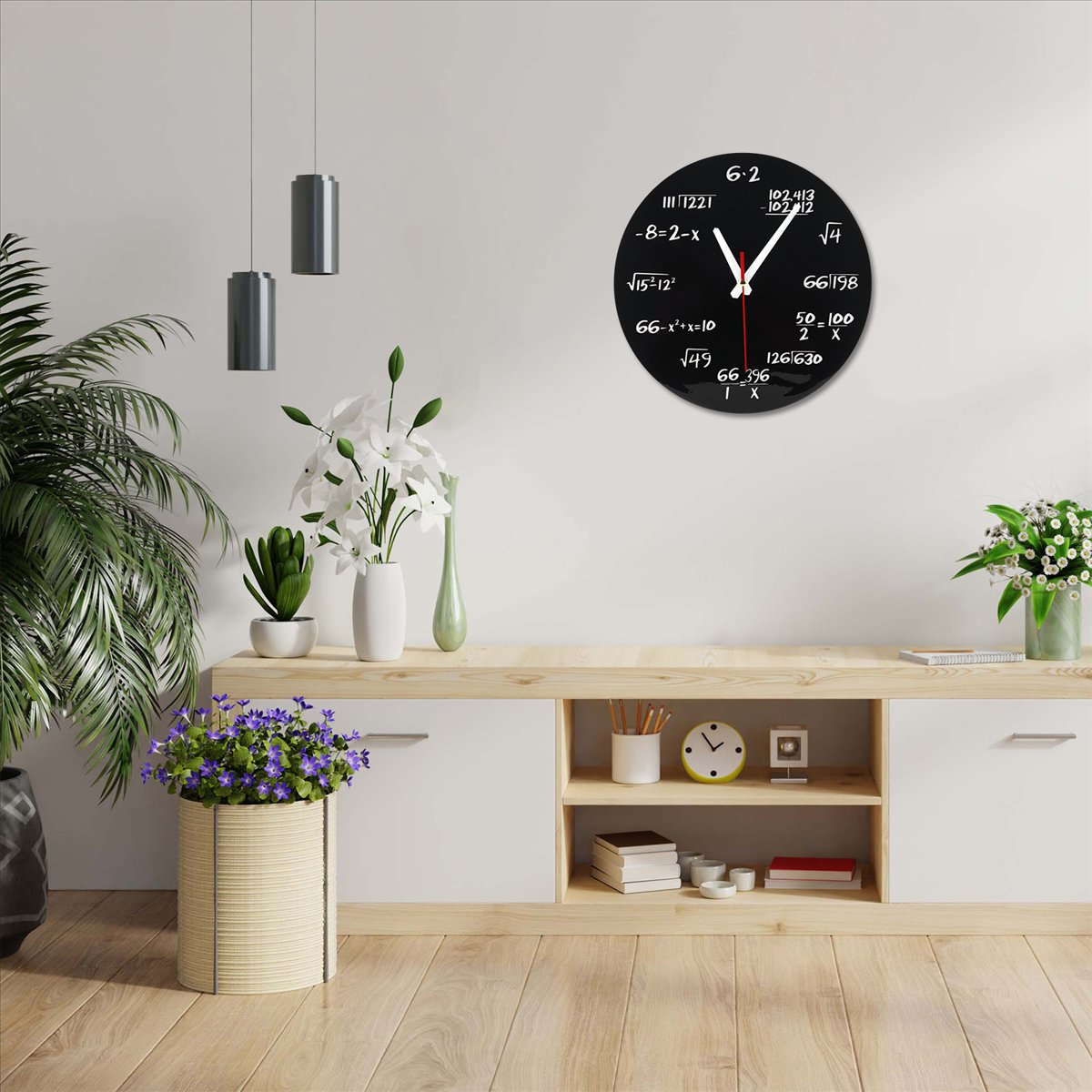 数学壁掛け時計 数学公式方程式時計 クイズ時計 白黒 ホーム - Home Decor Quiz Free のレビューと価格