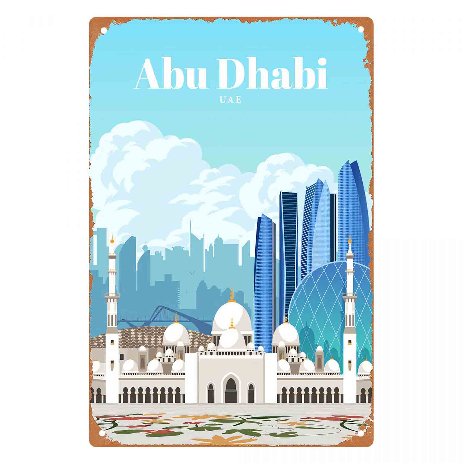 2Dフラット1個入りアブダビUAEスカイラインメタルウォール - Home Decor Uae のレビューと価格